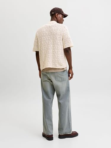 Jack & Jones Jorcotedazur Knit Crochet Polo Jorcotedazur – Men's Crochet Knit Polo (Pack of 1)