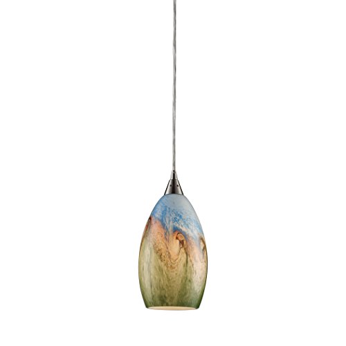 Elk 10077/1 Geologic 1-Light Pendant In Satin Nickel (Pattern may vary slightly) - Thumbnail 3