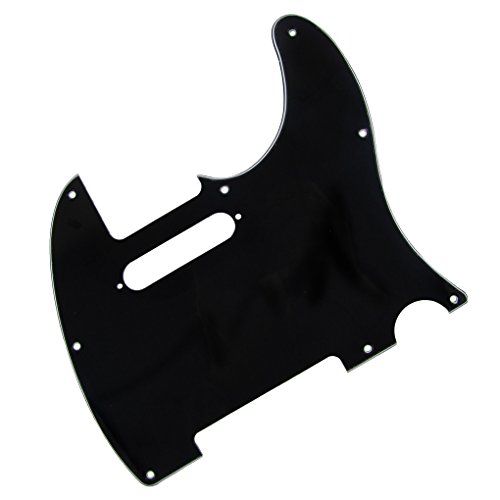IKN 3Ply Tele Guitar Pickguard 8 Hole for Telecaster Style Guitar, Black, w/ Screws