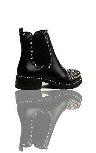 IKRUSH Womens Sasha Studded Ankle Boots Black