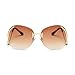 JOJO'S SECRET Oversized Square Sunglasses Metal Frame Flat Top Sunglasses JS009 (Gold/Transparent Red+Gold/Pink, 2.48)