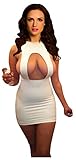 Women's Sleeveless Dress Bandage Mini Dress, White, One Size