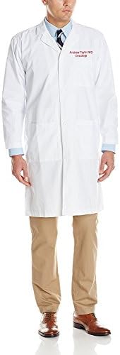 Embroidered WonderWink Men's Wonderlab Long Lab Coat (2XL, 7302)