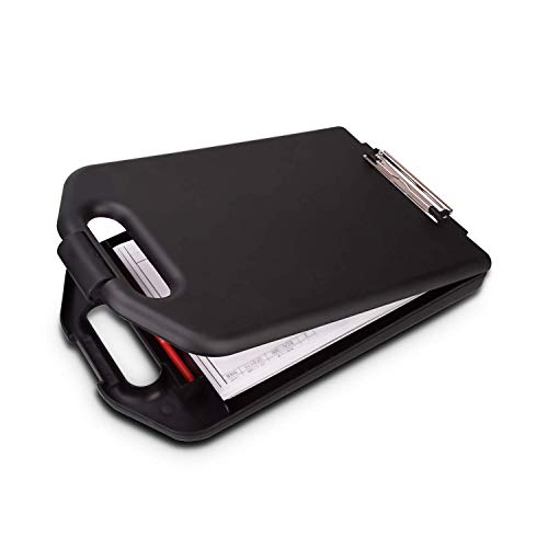 ZCZN Plastic Portable Clipboard Case, with Handle Suitable for School,Utility,Industrial Office, Medical Personnel, Black, Set of 2
