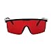 Laser Safety Glasses with Adjustable Temple, Red Lens, Black Frame