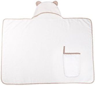 Premium Organic Bamboo Hooded Baby Toddler Bath Towel with Free Washcloth