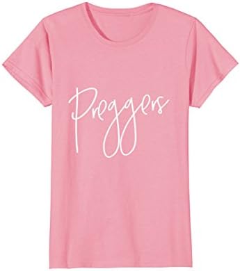 Womens Preggers Tshirt for Pregnant Moms Pregnancy Announcement Mom Large Pink