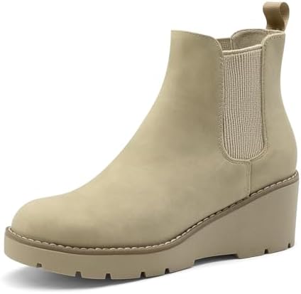 Amazon.com | MIA Women's Paula Block Heel Chelsea Booties, Beige