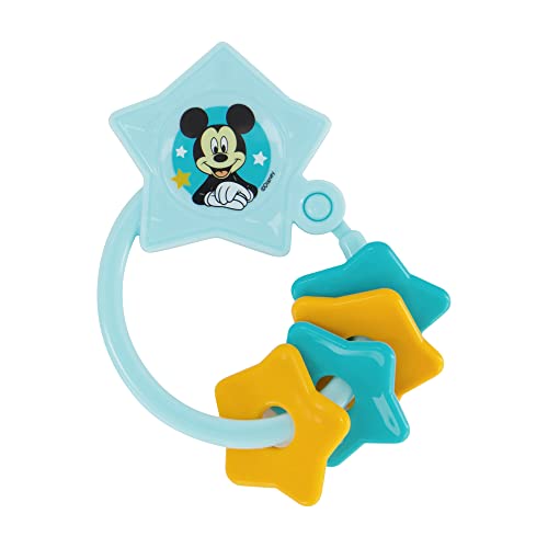 2 Pack Disney Mickey Character Shape Rattle and Keyring Teether