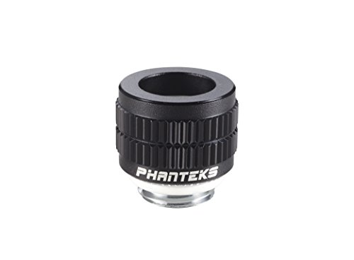 Phanteks - G 1/4" Hard Tubing Compression Fitting for 12mm OD Viton O-Rings Aluminum Ring Cap black Cooling PH-HTC1210_BK