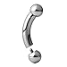 Ruifan 316L Surgical Steel Internally Threaded Bent Curved Barbell 2G 5/8 Inch