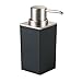 mDesign Rectangle Plastic Refillable Liquid Soap Dispenser Pump Bottle for Bathroom Vanity, Countertop, Sink - Holds Hand Soap/Sanitizer, Essential Oils, Lumiere Collection, Black/Brushed Chrome