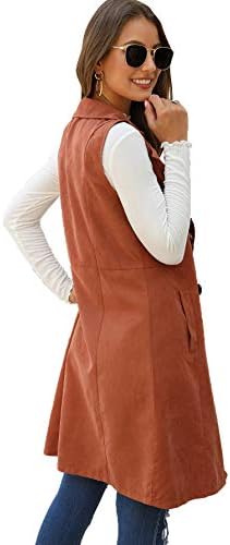 SheIn Women's Double Breasted Long Vest Jacket Casual Sleeveless Pocket Outerwear Longline 2 SheIn Women's Double Breasted Long Vest Jacket Casual Sleeveless Pocket Outerwear Longline