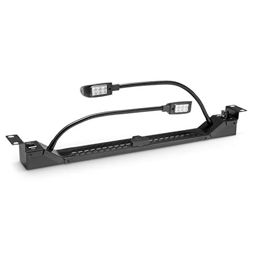 Adam Hall 19 Parts 87463 - Cold-White Blue COB LED Rack Light with Two goosenecks