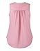 Dimildm Women's V Neck Pleated Sleeveless Chiffon Blouse Double Layered Solid Color Office Tank Top Shirts