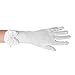 qnprt Long Satin Formal Gloves,Kids Size Full Finger with Pearl Bowknot for Girls Children Wedding Dress Evening Party Pageant,Elbow Length 10BL,White