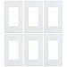 Leviton 80301-SW 1-Gang Decora Plus Wallplate Screwless Snap-On Mount (6 Pack, White)