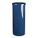 mDesign Modern Plastic Toilet Tissue Paper Roll Holder Canister Stand with Lid - Vertical Bathroom Storage for 3 Rolls of Toilet Tissue - Holds Large Mega Rolls - Navy Blue