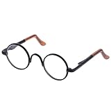 Jili Online 1/3 BJD Cute Retro Round Eye Glasses for SD17 Uncle Dolls Dollfie LUTS AOD DOD Black Frame Clear Lens