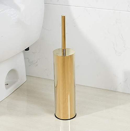 TACCY Bathroom Stainless Steel Floor Standing Toilet Brush and Holder Gold