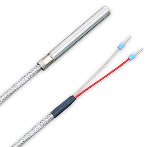 iOVEO 039HG02201 - PT1000 - Sonda per gas di fumo, sensore di temperatura fino a 400°C con cavo di collegamento fibra di vetro e sensore PT1000, 1 metro