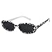 Haluoo Vintage Small Sunglasses Oval Slender Clout Goggles Bold Oval Retro Mod Kurt Cobain Sunglasses for Women Men (Zebra)thumb 3