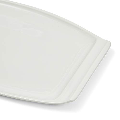 PURTURE Porcelain Serving Platter - Rounded Rectangular Plates - White - Farmhouse Kitchen Dishes - Appetizer Tray - Elegant & Luxurious Serveware - Plate Set - Oven/Dishwasher Safe - Holiday Decor - Thumbnail 4