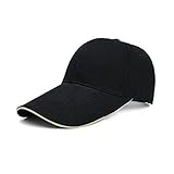 Dealzip Inc Unisex Adult Cotton Solid Color Extended Brim Fitted Black Peak Baseball Hat Flex Cute Womans Outdoor Boys Cap