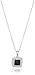 Amazon Essentials Sterling Silver Black Diamond Square Pendant Necklace, 18