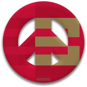 Peace Symbol Removable Sticker of Cardinal and Gold College Colors by MEYOTO LLC