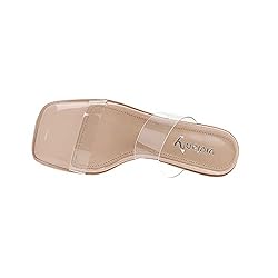 vivianly Womens Clear Heels Sandals Chunky Heel
