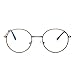 Retro Round Computer Reading Glasses Metal Circle Frame Gaming Eyeglasses Anti Blue Light Lens for Digital Screens UV400 Protection (Gunmetal/Clear)