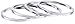 South Street Designs Set of 4 Women's Knuckle Midi Stacking Rings (stainless-steel)