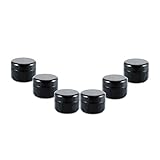 Houseables Black Jar Container, 4 Oz, 120 ML Gram Capacity, Plastic, BPA Free, High Quality Double Wall w/ Removable Inner Liners & Dome Lids for Cosmetic Samples, Cream, Lotion