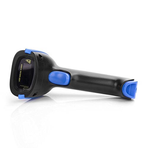 Handheld Wireless Barcode Scanner, 2.4GHz Wireless & USB2.0 Wired Laser Bar Code Reader, Rechargeable Network Automatic 1D Bar-code Scanner for POS PC Laptop Windows Mac Linux Perfect for Supermarket