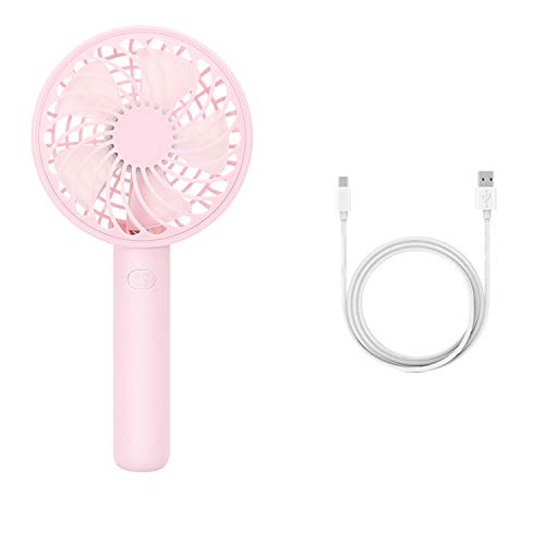 QianQianStore Handheld Mini Fan Air Conditioner Desk Fan USB Charging Built-in Battery Portable Radiator Home Outdoor Travel Electric Fan,Cherry Blossom Pink
