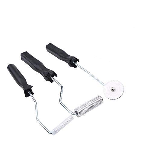 Fdit Fiberglass Paddle Roller Kit Set, Bubble Buster Roller Tool 3 Pcs Fiberglass Laminating Bubble Roller Kit for Mold Resin Composite Tub Shower Bathtub Boat Repair
