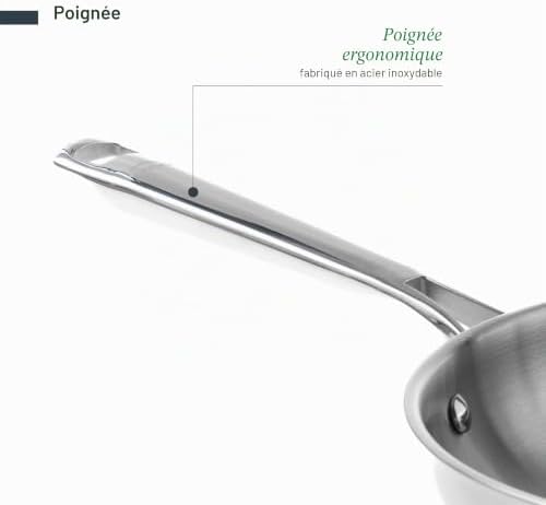 44420 - Poêle Acier Inox 18/10 Cuisine, Antiadhésif, M...
