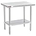 DuraSteel 24x36 Inch Stainless Steel Table - Metal Table with Adjustable Shelf - NSF Certified Work Table - Cooking & Laundry Prep Table for Kitchen, Restaurant, Home, Commercial Use