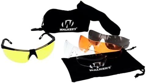 Walker's Safety Glasses with Interchangeable Lenses | Impact-Resistant | For Hunting & Shooting | Includes Storage Case | Pack of 6 Image