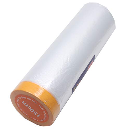 Autoly Pre-Taped Masking Film for Car Decoration Auto Paint Protection 25x1.5Meter/Roll - Thumbnail 2