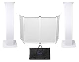(2) Rockville RTP32W Totem Moving Head Light Stands+Black+White Scrims+Facade