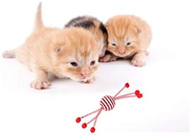 Cat Grinding Teething Toy Ball Rotating Pet Interactive Toy (Red)