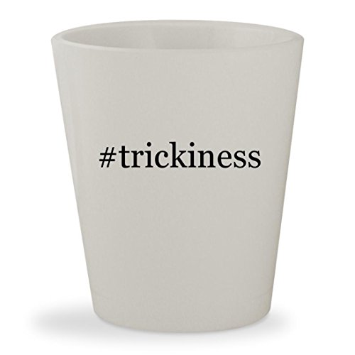 #trickiness - White Hashtag Ceramic 1.5oz Shot Glass