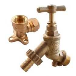 SupaPlumb Bibtap Complete with Wall Plate elbow 1/2'' Female