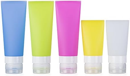 NIMENA Silicone Travel Bottles Set tsa Approved Leakproof Refillable Containers with Clear Travel Toiletry Bag Travel Accessories for Liquid for Conditioner Shampoo Lotion Squeezable Portable3oz 1oz