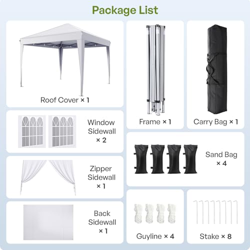 Driftalia 10x10 Pop Up Canopy Tent with 4 Sidewalls, Instant One-Push Setup for Outdoor Events image 17