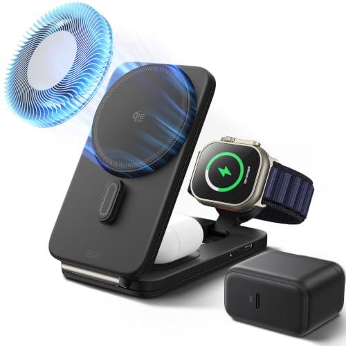 ESR 3 in 1 Charging Station, Qi2.2 Certified for iPhone 17/16 with...