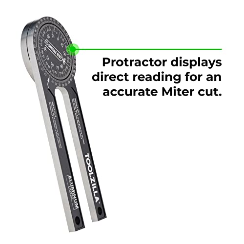 Toolzilla 7-Inch Aluminum Miter Saw Protractor Angle Finder - Measuring Tool with photo 12
