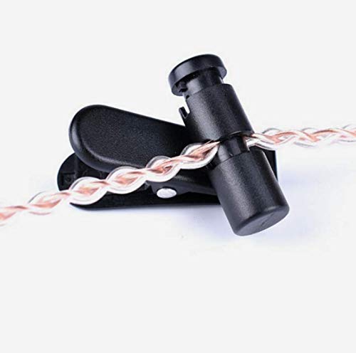 Headset Wire Clips for Earphones, 2-Pack Black Cable Organizer Clips